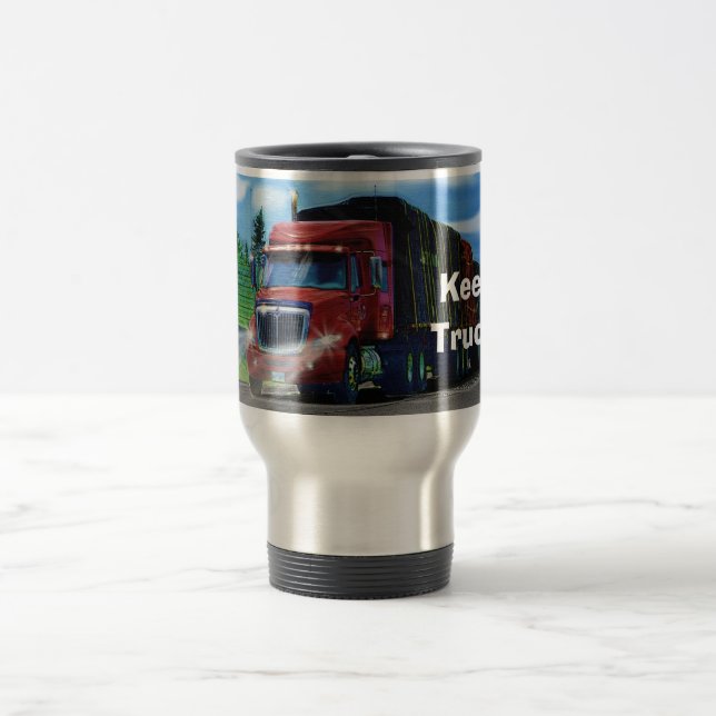 Taza De Viaje Camioneros Big Rig Cargo Coffee Mug (Centro)