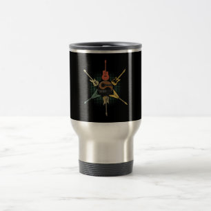 Taza De Viaje Camisa de guitarra. Estilo Retro, Regalo Para Guit