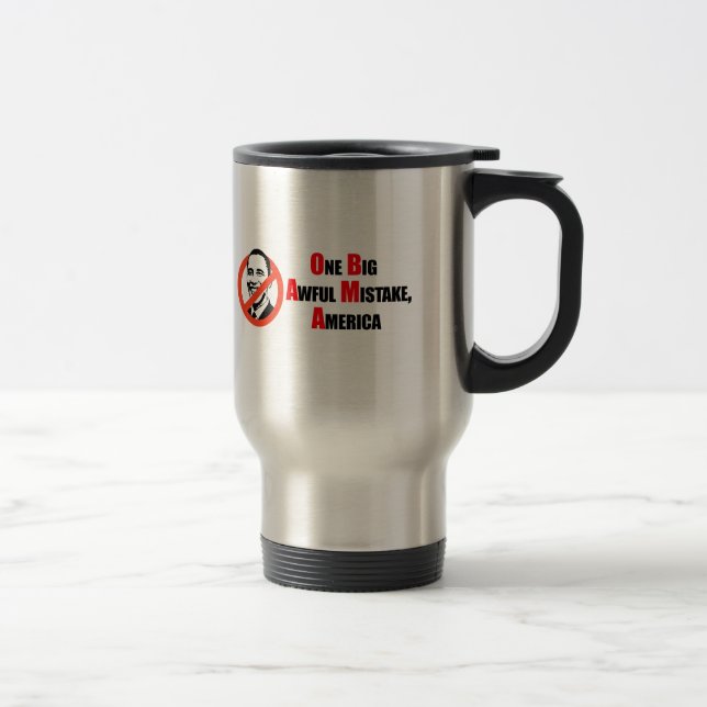 Taza De Viaje Camiseta de Anti-Obama - un misake tremendo grande (Derecha)