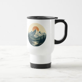 Taza De Viaje Camiseta de aventura de puesta de sol de montaña v