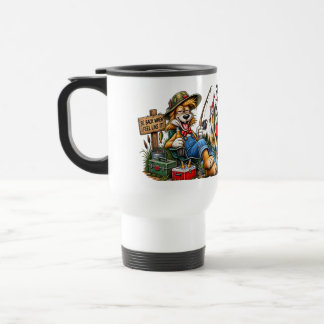 Taza De Viaje Camiseta divertida de perro de pesca vida dura