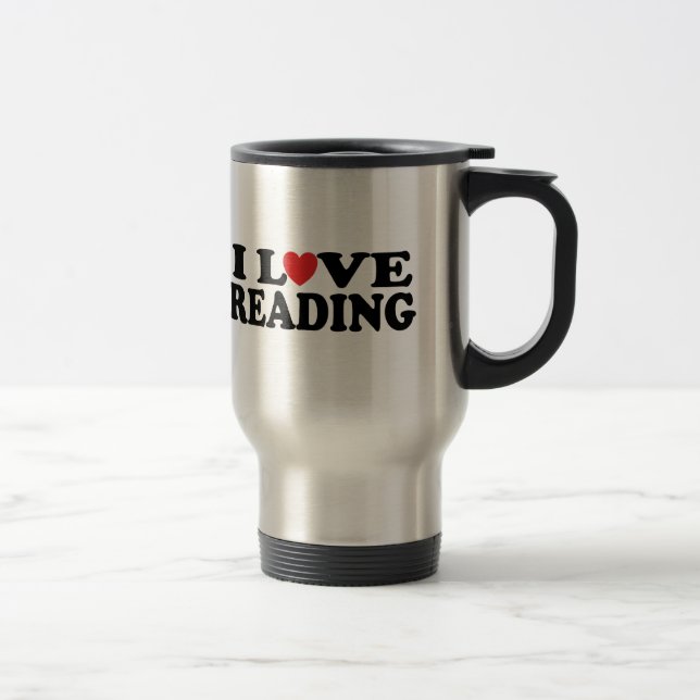 Taza De Viaje Camiseta linda de la lectura del amor de I (Derecha)