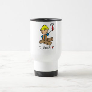 Taza De Viaje Camisetas de carpintero con figuras de palitos que