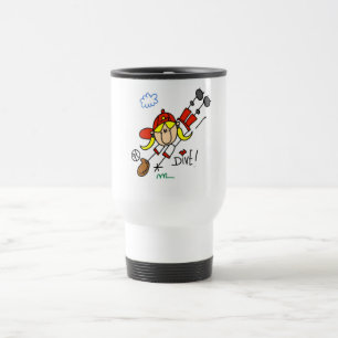 Taza De Viaje Camisetas y regalos de béisbol de niñas lanzándose