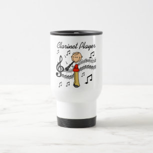 Taza De Viaje Camisetas y regalos de clarinetista con figura de