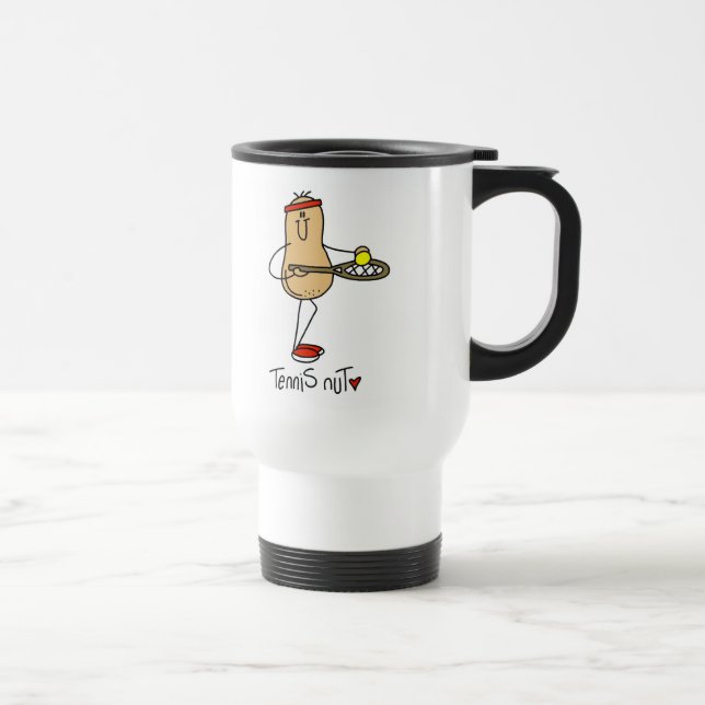 Taza De Viaje Camisetas y regalos de la nuez del tenis (Derecha)