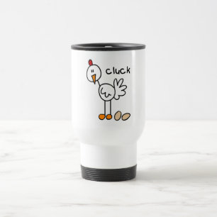 Taza De Viaje Camisetas y regalos de pollo dice cluck