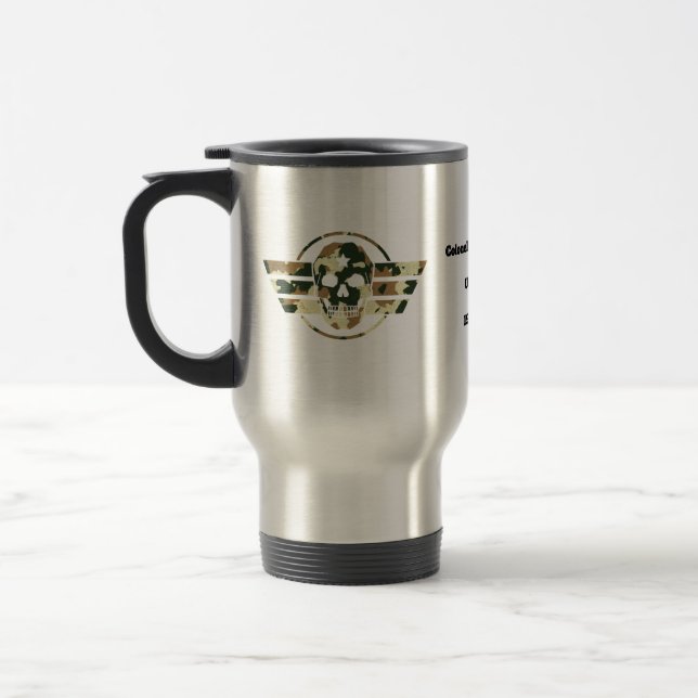 Taza De Viaje Camouflage Skull | Military Pride Veteran  (Izquierda)