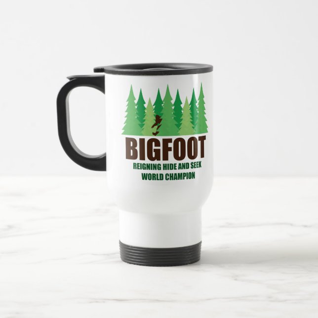 Taza De Viaje Campeón del mundo del escondite de Bigfoot (Izquierda)