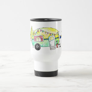 Taza De Viaje Camper feliz retro y caprichoso