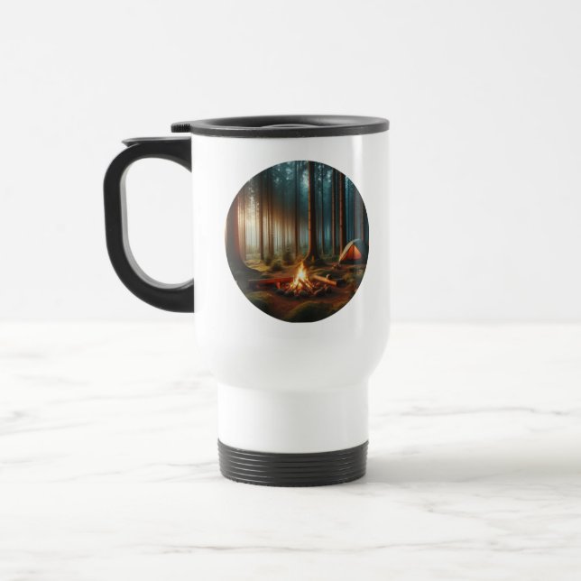 Taza De Viaje Camper Travel Mug With A Camping Site (Izquierda)