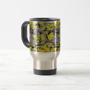 Taza De Viaje Camuflaje amarillo y gris, ejército, ejército