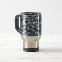 Taza De Viaje Camuflaje azul de nieve en invierno, ejército