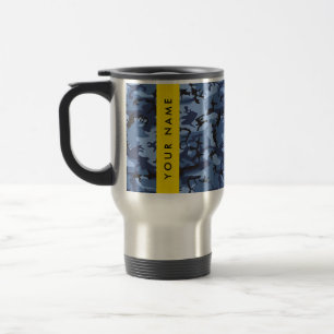 Taza De Viaje Camuflaje Azul Marino Personaliza tu nombre
