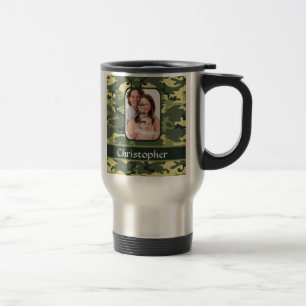 Taza De Viaje Camuflaje de bosques verdes