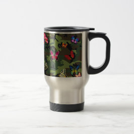 Taza De Viaje camuflaje de mariposa