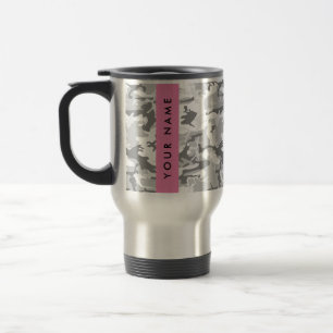 Taza De Viaje Camuflaje Gris Nieve de Invierno Personaliza tu no
