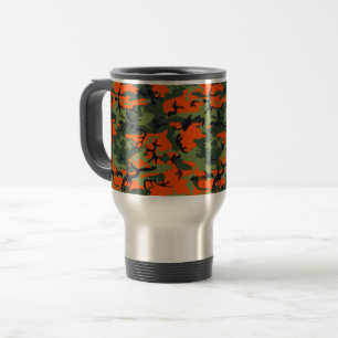 Taza De Viaje Camuflaje naranja y verde, militar, ejército