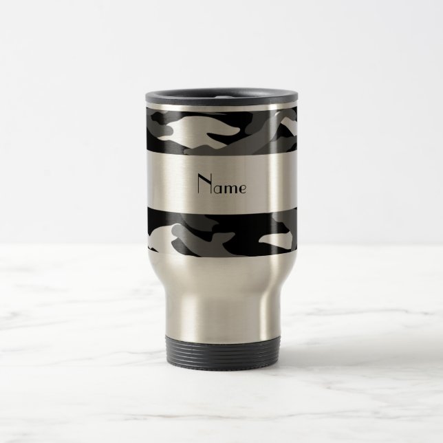 Taza De Viaje Camuflaje negro conocido personalizado (Centro)