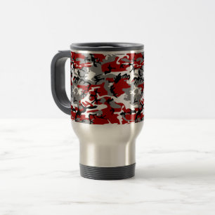 Taza De Viaje Camuflaje rojo y gris, ejército