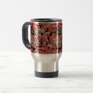 Taza De Viaje Camuflaje rojo y marrón, militar, ejército