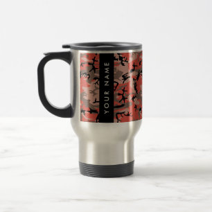 Taza De Viaje Camuflaje rojo y marrón Tu nombre Personaliza