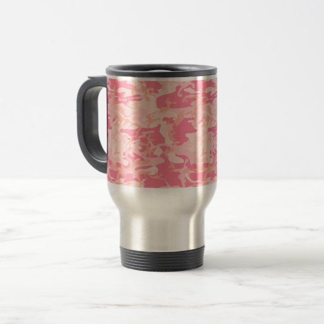 Taza De Viaje Camuflaje rosa, ejército, ejército (Anverso izquierdo)