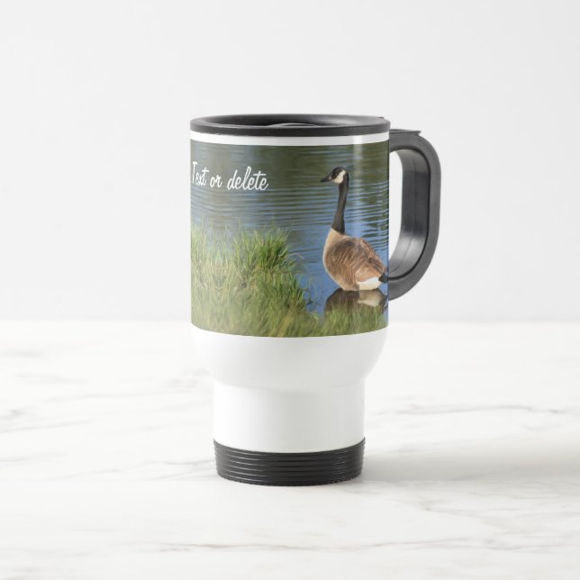Taza De Viaje Canadá: Arte animal de ganso personalizado (Anverso derecho)