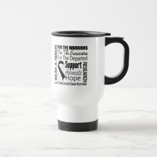 Taza De Viaje Cáncer carcinoide llevo una cinta blanca negra