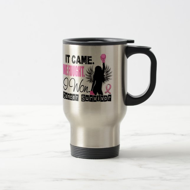 Taza De Viaje Cáncer de pecho del superviviente 22 (Derecha)