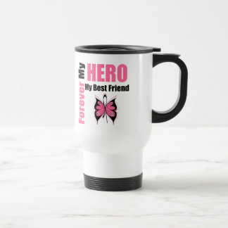 Taza De Viaje Cáncer de pecho para siempre mi héroe mi mejor