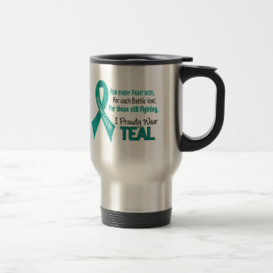 Taza De Viaje Cáncer ovárico para cada ..... llevo orgulloso e