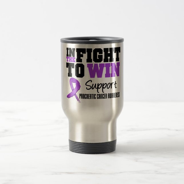 Taza De Viaje Cáncer pancreático en la lucha a ganar (Centro)