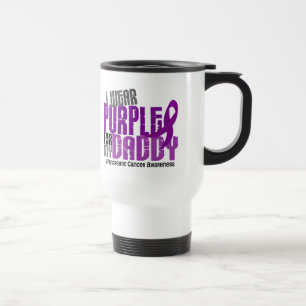Taza De Viaje Cáncer pancreático llevo la púrpura para mi pap