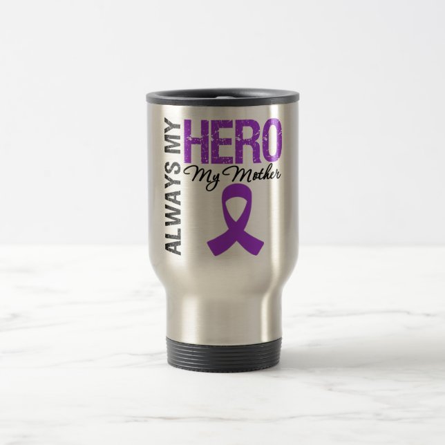 Taza De Viaje Cáncer pancreático siempre mi héroe mi madre (Centro)