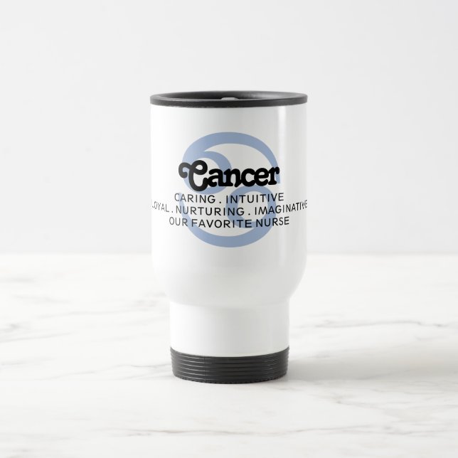 Taza De Viaje Cáncer Travesías de Rótulo Zodiaco Enfermería favo (Centro)