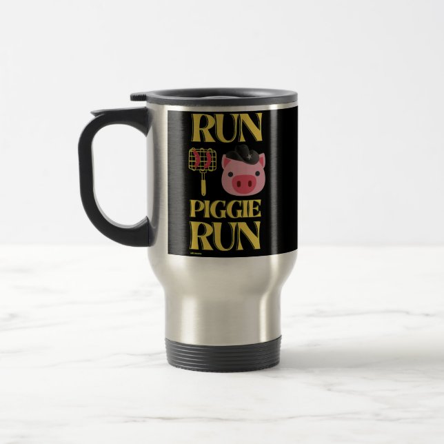 Taza De Viaje canción de viajes divertida "RUN PIGGIE" (Izquierda)