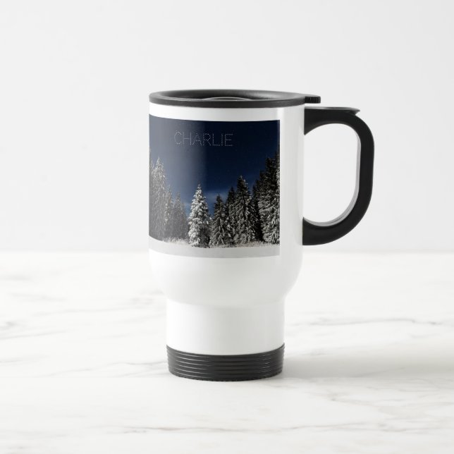 Taza De Viaje Canciones de texto de Winter Sky personalizado (Derecha)