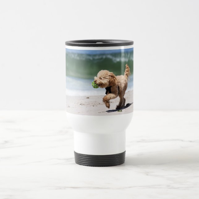 Taza De Viaje Caniche - albaricoque - juego del caniche (Centro)