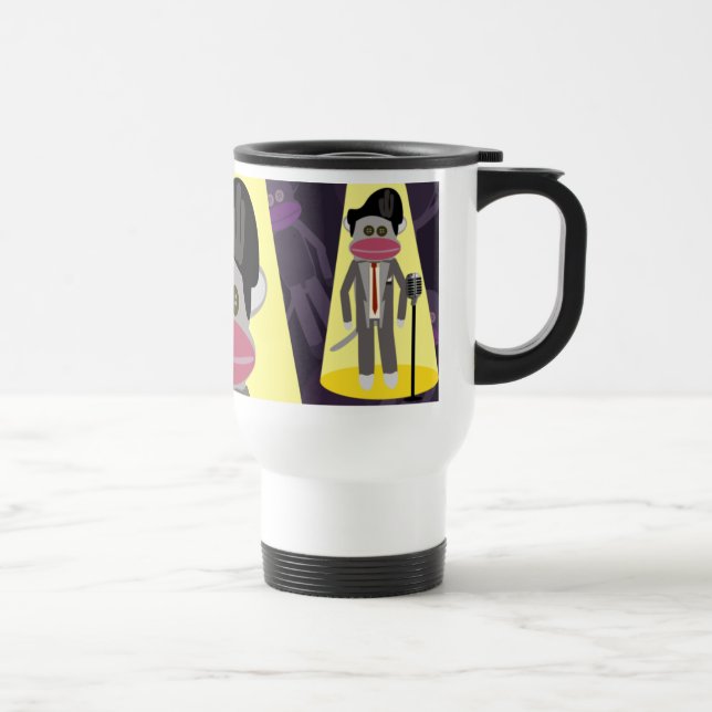 Taza De Viaje Cantante retro divertido de 50 años mofa mono (Derecha)