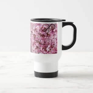 Taza De Viaje Capas pastel de rosa de flor de cerezo Sakura