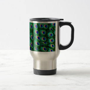 Taza De Viaje Caperas de pavo real_