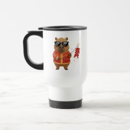 Taza De Viaje Capibara Festejo de Año Nuevo Lunar con Petardos