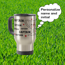 Taza De Viaje Capitán deportivo Monograma nombre personalizado