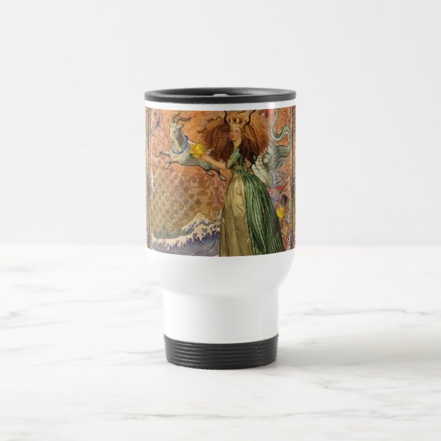 Taza De Viaje Capricorn Mujer Goat Whimsical Fun (Centro)