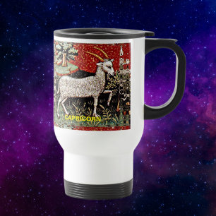 Taza De Viaje Capricornio la fiesta de cumpleaños del Rótulo Goa