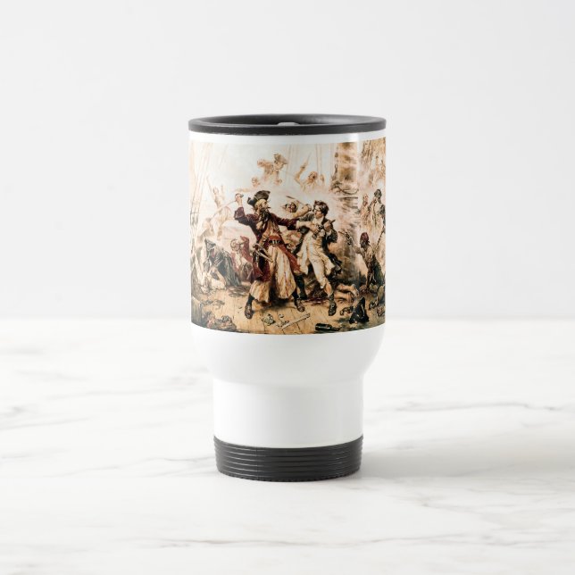 Taza De Viaje Captura, barba negra pirata, venganza de la reina  (Centro)