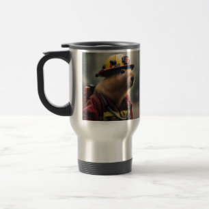 Taza De Viaje "Capybara al rescate: Extraordinario bombero