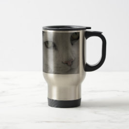 Taza De Viaje Caras de gatos blancos y negros