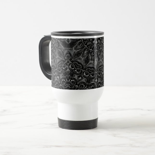 Taza De Viaje Carbón Mandala (Anverso izquierdo)